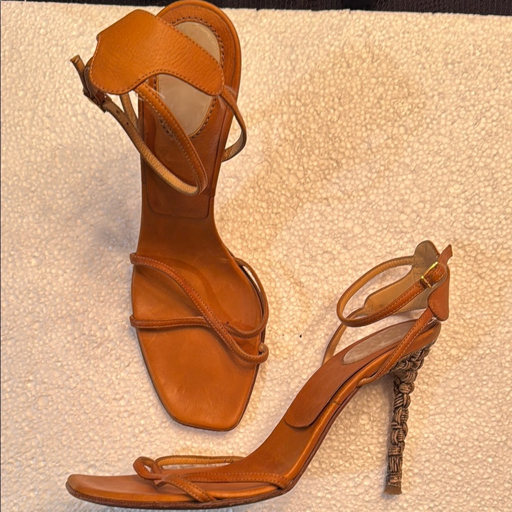 Casadei Stylish Tan Strappy Heels